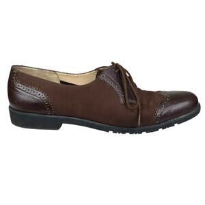 Vintage Salvatore Ferragamo Women’s Brown Wingtip Oxfords Size 7.5 AAA
